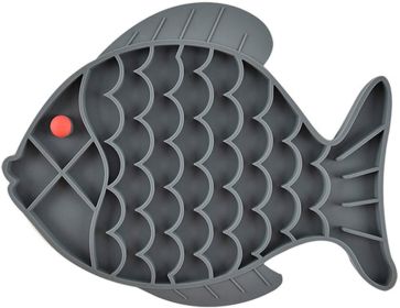 Anti-Choke Dish Feeding Slow Eating Bowl Fish Shape (Color: Gray)