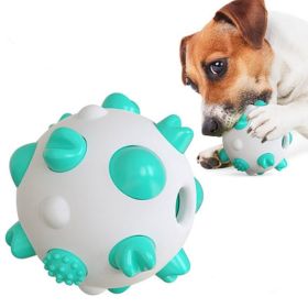Dog Toy Interactive Chew Toy Non-Toxic Bite Resistant Rubber Ball Dental (Color: Blue)