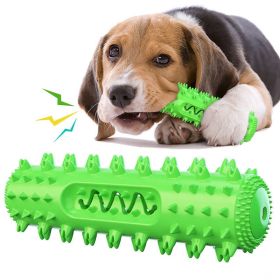 Toothbrush Dog Molar Stick Chew Tooth Cleaner Brushing Natural Rubber Toys (Color: Green)