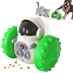 PawPartner Dog Tumbler Interactive Toy Pet IQ Slow Feeder Training Food Dispenser (Color: Green, Ships From: China)