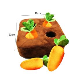 Carrot Farm Snuffle Dog Toy Hide-N-Seek Interactive Plush Puzzle Removable Squeaky Carrots CCS (Color: 4 Carrots 22x22cm)