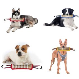 Dog Bite Tug Stick Tough Bite Bar High-Density Woven Webbing Dual Handles Training Tool CCS (Color: yellow)