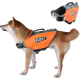 Dog Life Jacket Reflective Safety Vest Adjustable Life Preserver Buoyancy Durable Handles Surfing (size: M)