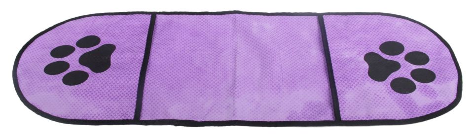 Pet Life Dry Aid Microfiber Dog Towel Hand Pockets Quick Dry Absorbing Chenille (Color: Purple)