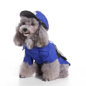 Pet Life Pawlice Pawtrol Police Dog Costume Uniform (Color: Blue, size: X-Large)