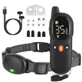 Dog Training Collar Remote 2624FT 3 Modes Beep Shock Vibration Electric Rechargeable Correction Device IP67 Waterproof Transmitter Receiver (Color: Black)
