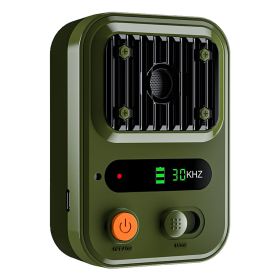 Ultrasonic Anti-Barking Device Rechargeable Auto Dog Bark Deterrent Training Device Waterproof 3 Frequency (Color: Green)