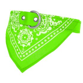 Adjustable Leather Dog Collar Bandana Scarf Combination Breathable Canvas Fabric Comfortable Fit Grows With Pet Stylish Accessory (Option: Green_M)