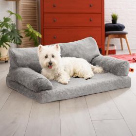 MEWOOFUN Orthopedic Dog Bed Waterproof Sofa Supportive Foam 35.4x25.6x11.8 Inch Washable Cover Non-Slip Bottom (Option: QCP193)