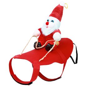 Dog Christmas Costume Red Coat Santa Claus Bell Clothes Outfit Costumes Parties (Option: S)