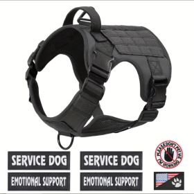 Hiphoppet Tactical Service Dog Harness Reflective No Pulling Large (Specification: Black/S)