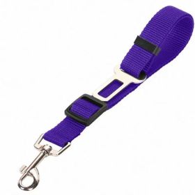 Adjustable Dog Vehicle Safety Belt Heavy-Duty Nylon Car Seat Restriction Strap Secure Backseat Buckle Outdoor Travel Guard Latch CCS (Option: Purple)