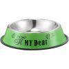 Stainless Steel Dog Bowl Anti Skid Rubber Base Vibrant Color Hygienic Metal CCS