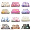 Soft Fluffy Cartoon Pattern Dog Blanket High Quality Warm Comfortable Pet Mat Lightweight Cozy Bed Couch Travel Pet Supply for Dogs Cats