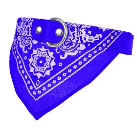 Adjustable Leather Dog Collar Bandana Scarf Combination Breathable Canvas Fabric Comfortable Fit Grows With Pet Stylish Accessory (Option: Blue_L)