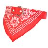Adjustable Leather Dog Collar Bandana Scarf Combination Breathable Canvas Fabric Comfortable Fit Grows With Pet Stylish Accessory