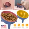 Raised Tilted Dog Food Bowl Elevated Anti Vomiting Easy Swallow PET Material Dishwasher Safe Food Grade Puppy