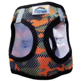 American River Camouflage Adjustable Step In Safety Mesh Harness Reflective Lightweight No Pull Design Small Medium Breeds (Color: Orange Camo, size: XX-Small)