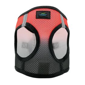 American River Ombre Choke Free Adjustable Mesh Harness Small Medium Large Breeds Reflective Safety Design (Color: Midnight Red, Size: 3X-Large)