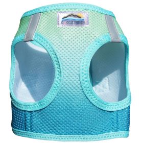American River Ombre Choke Free Adjustable Mesh Harness Small Medium Large Breeds Reflective Safety Design (Color: Aruba Blue, Size: XX-Small)
