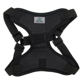 Wrap and Snap Harness Sunset Hibiscus Adjustable Soft Mesh Easy Wear Choke Free Secure Fit Doggie Design (Color: Black, Size: X-Small)