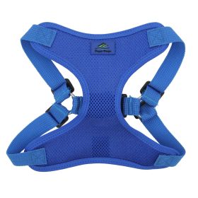 Wrap and Snap Harness Sunset Hibiscus Adjustable Soft Mesh Easy Wear Choke Free Secure Fit Doggie Design (Color: Cobalt Blue, Size: X-Small)
