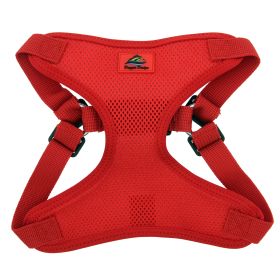 Wrap and Snap Harness Sunset Hibiscus Adjustable Soft Mesh Easy Wear Choke Free Secure Fit Doggie Design (Color: Flame Red, Size: X-Small)