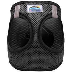 American River Solid Adjustable Step In Safety Mesh Harness Reflective Lightweight No Pull Design Small Medium Breeds (Color: Black, Size: X-Small)