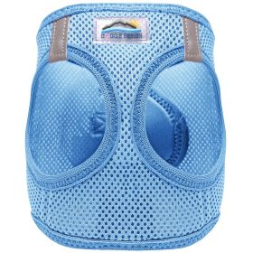 American River Solid Adjustable Step In Safety Mesh Harness Reflective Lightweight No Pull Design Small Medium Breeds (Color: Light Blue, Size: XX-Small)