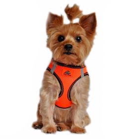 American River Top Stitch Harness Soft Mesh Step In Durable Choke Free Adjustable Secure Fit Doggie Design (Color: Iridescent Orange, Size: 3X-Large)