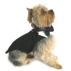 Doggie Design Formal Wedding Bowtie Tuxedo Suit Adjustable Leash Ready Dressy Outfit Dog Special Occasions Dapper (Size: 3X-Large)