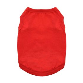 Doggie Design Cotton Tank Lightweight Breathable Solid Color Sleeveless Apparel Customizable Blank Shirt XS-XXXL (Color: Flame Scarlet Red, Size: X-Small)