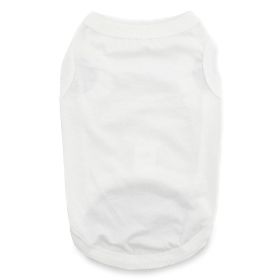 Doggie Design Cotton Tank Lightweight Breathable Solid Color Sleeveless Apparel Customizable Blank Shirt XS-XXXL (Color: White, Size: medium)