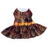 Fall Leaves Harness Dress Stylish Autumn Patterned Leash Set Cotton Blend Dog Apparel Doggie Design