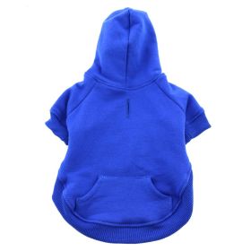 Gray Flex Fit Dog Hoodie Stretch Cotton Spandex Pullover Warm Thick Sweatshirt Kangaroo Pocket Leash Hole Winter Apparel Small Large Breeds (Color: Blue, Size: 2X-Large)