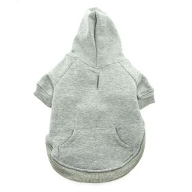 Gray Flex Fit Dog Hoodie Stretch Cotton Spandex Pullover Warm Thick Sweatshirt Kangaroo Pocket Leash Hole Winter Apparel Small Large Breeds (Color: Gray, Size: 4X-Large)