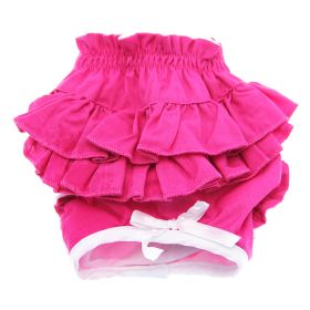 Ruffled Cotton Pink Panties Soft Breathable Comfortable Pet Underwear (size: X-Large)