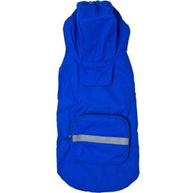 Doggie Design Lightweight Waterproof Packable Raincoat Mesh Lined Windbreaker Compact Travel Jacket All Weather Protection Small Medium Large Breeds (Color: Blue, Size: X-Large)