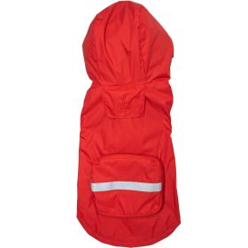 Doggie Design Lightweight Waterproof Packable Raincoat Mesh Lined Windbreaker Compact Travel Jacket All Weather Protection Small Medium Large Breeds (Color: Red, Size: 2X-Large)
