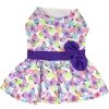 Doggie Design Purple Butterfly Harness Dress Lightweight Spring Fashionable Secure Leash DRing Closure Polka Dot Bow Design Cotton Blend Apparel