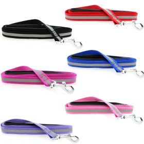 Nylon Dog Leash Soft Grip Handle Reflective Strip Night Safety 6 Colors Matches Harnesses Comfort XS Larger Multifunctional Puppy (Color: Paisley Purple, size: 3/4 in. Wide x 5 ft. Long)