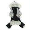 Red Warm Waterproof Winter Dog Snowsuit Sherpa Lined Hooded Coat Jacket