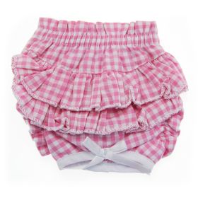 Ruffled Pink Gingham Dog Panties Cotton/Poly New Design Display Hanger Ruffles Top-Selling Easy Added Puppy (size: X-Large)