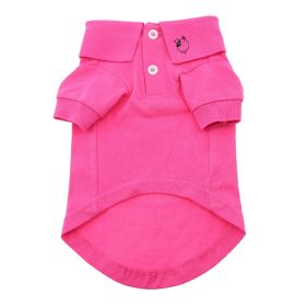 Doggie Design Solid Dog Polo Sophistication Casual Embroidered Breathable Everyday (Color: Raspberry Sorbet, Size: X-Large)
