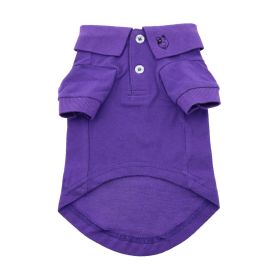 Doggie Design Solid Dog Polo Sophistication Casual Embroidered Breathable Everyday (Color: Ultra Violet, Size: X-Small)