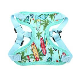 Wrap and Snap Harness Sunset Hibiscus Adjustable Soft Mesh Easy Wear Choke Free Secure Fit Doggie Design (Color: Surfboards and Palms, Size: X-Small)