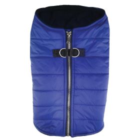 Doggie Design Zip Up Puffer Vest Warm Fleece Lined Step-In Winter Jacket Secure Double D Ring Closure Multiple Colors Comfortable Outerwear (Color: Navy Blue, Size: X-Small)