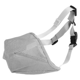 Dog Muzzle Adjustable Mesh Soft Fabric Long Snout Training Tool Anti-Biting CCS (Option: Gray-M)
