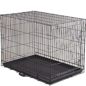 Economy Dog Crate Wire Plastic Pan Handles Sturdy Stable (Option: Small)
