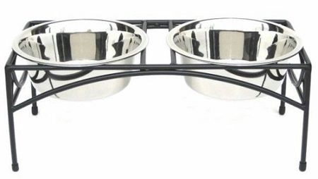 Regal Double Elevated Feeder Raised Sturdy Large Detachable (Option: Large/Black)